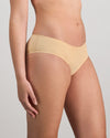 Model wears My Fit Smooth Brazilian in FRAPPE. On body side view