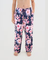 Model wears Mihika Sleeping Long PJ Pant in HONOLULU HAZE PRINT. On body front view