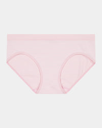 Simply Seamless Boyshort in ICY PINK/WHITE STRIPE. Flat lay front view