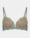 Romilly Push Up Bra in ICEBERG GREEN. Flat lay front view