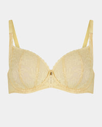 Elevate Underwire Bra in LEMON MERINGUE. Flat lay front view