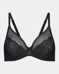 Light Touch Underwire Bra in BLACK. Flat lay front view