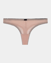 Meshin' Around Thong in EVENING SAND/BLACK. Flat lay front view