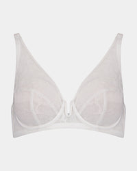 Rachel Underwire Bra in WHITE. Flat lay front view