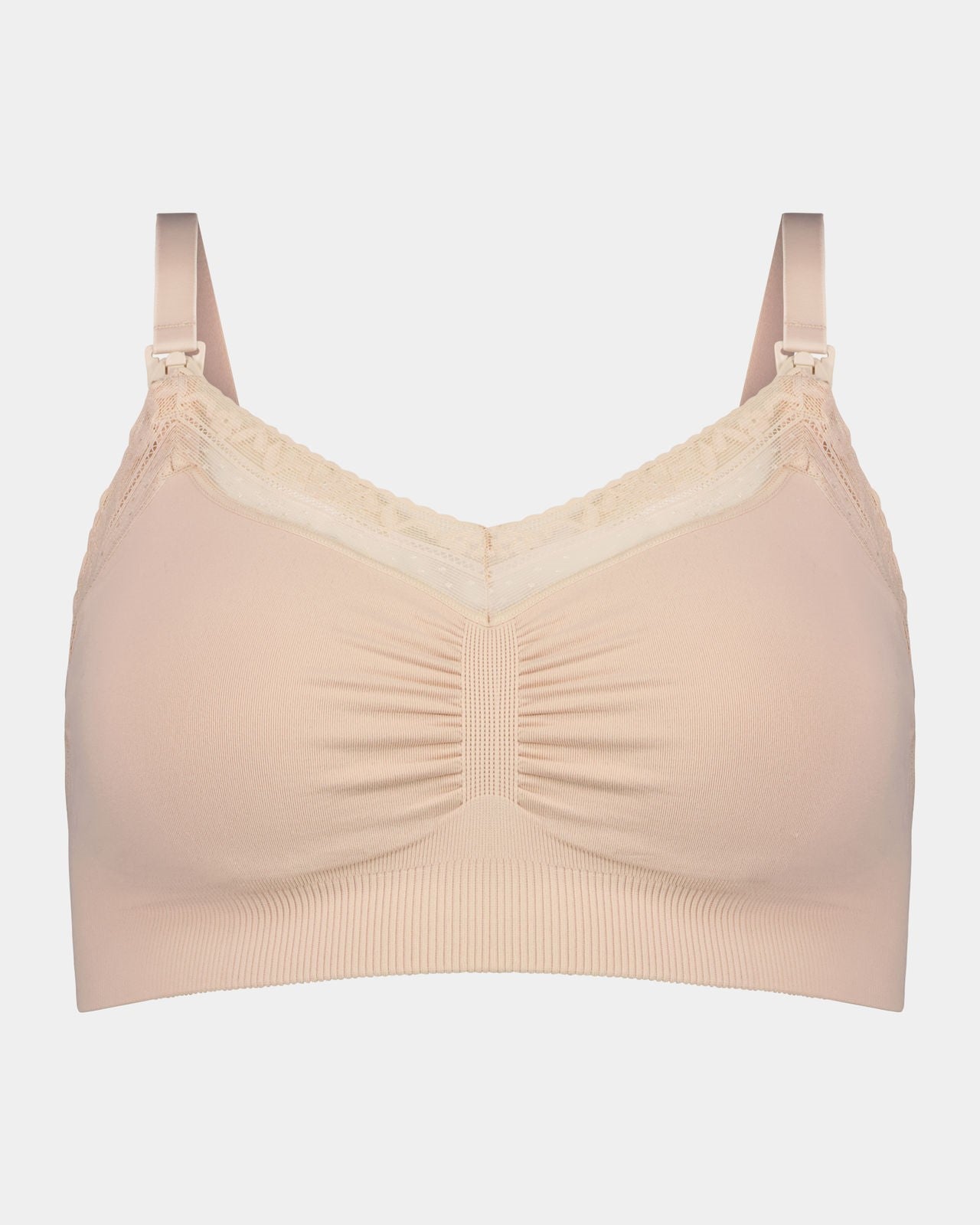 Bendon Nurture Maternity Bra in LATTE. Flat lay front view