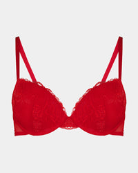 Florence Push Up Bra in SALSA. Flat lay front view