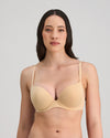 Model wears My Fit Smooth Push Up Bra in FRAPPE. On body front view