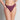 Model wears Rose Dot High Cut Brief in GRAPE WINE/ROSE CLOUD. On body front view