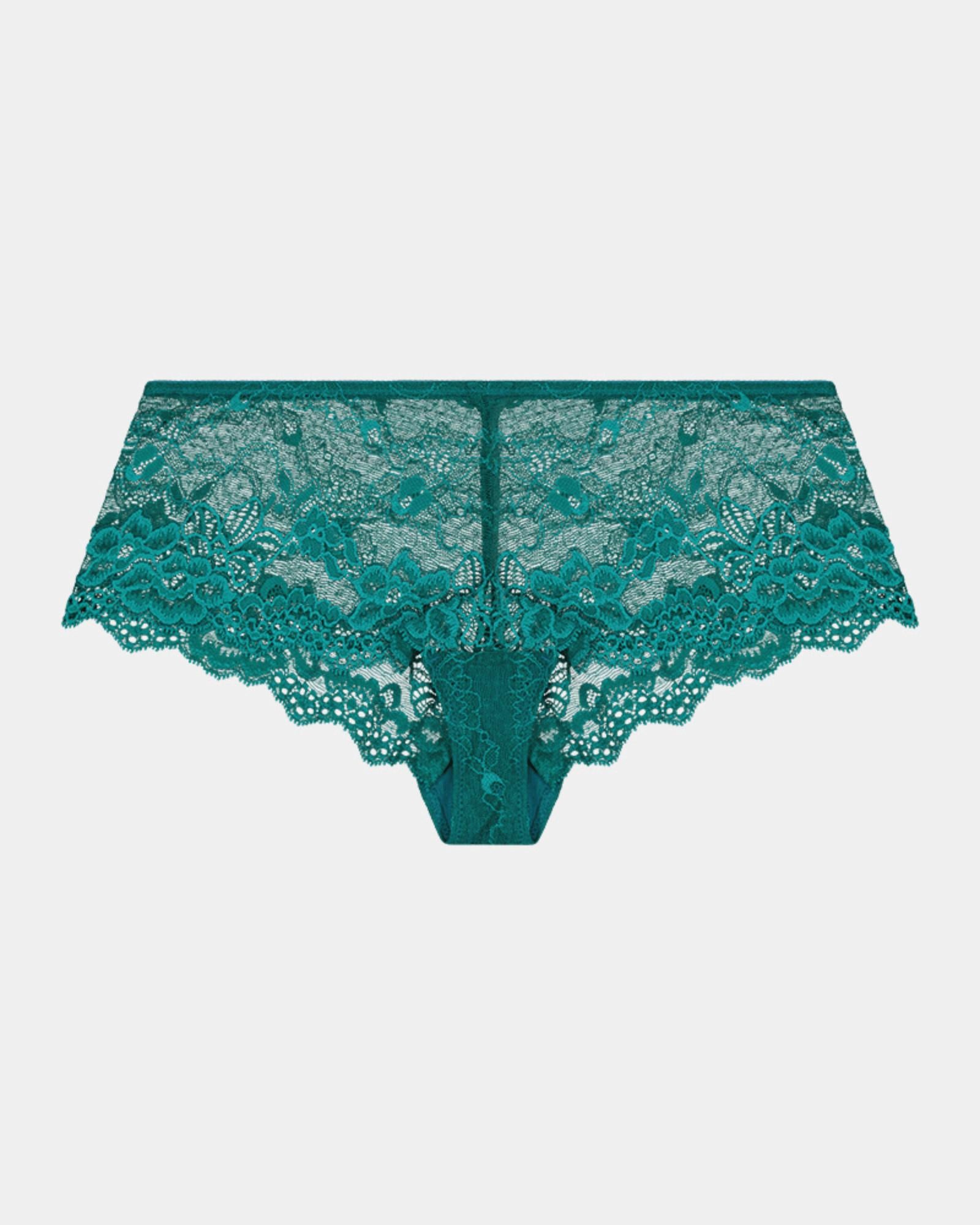 My Fit Lace Brazilian in EVERGLADE. Flat lay front view