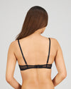 Model wears Romilly Underwire Bra in BLACK. On body back view