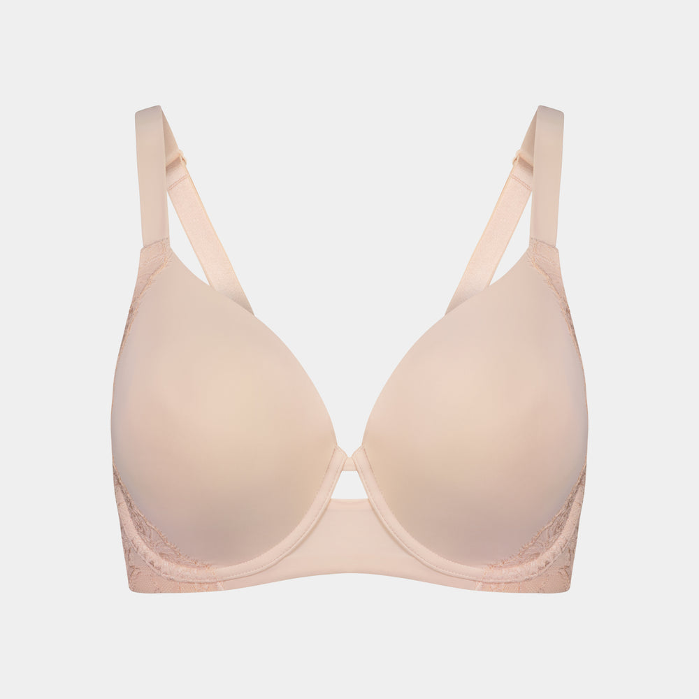 Eloise Contour Bra in PALE DOGWOOD. Flat lay front view
