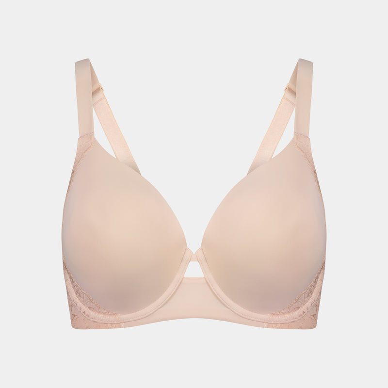 Eloise Contour Bra in PALE DOGWOOD. Flat lay front view