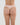 Model wears Seamless Soft Thong in LATTE. On body back view