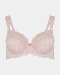 Midnight Express Underwire Bra in PALE LILAC. Flat lay front view