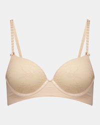 Bendon Body Lace Contour Bra in LATTE. Flat lay front view