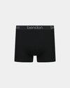 Cotton Texture Mens Trunk in BLACK. Flat lay front view