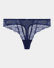 Sofia Thong in Medieval Blue. Flat lay front view