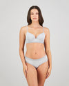 Simply Seamless Contour Bra in GREY MARL/WHITE STRIPE. Feature shot