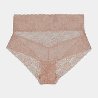 Lace Full Brief in LATTE. Flat lay front view