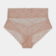 Lace Full Brief in LATTE. Flat lay front view