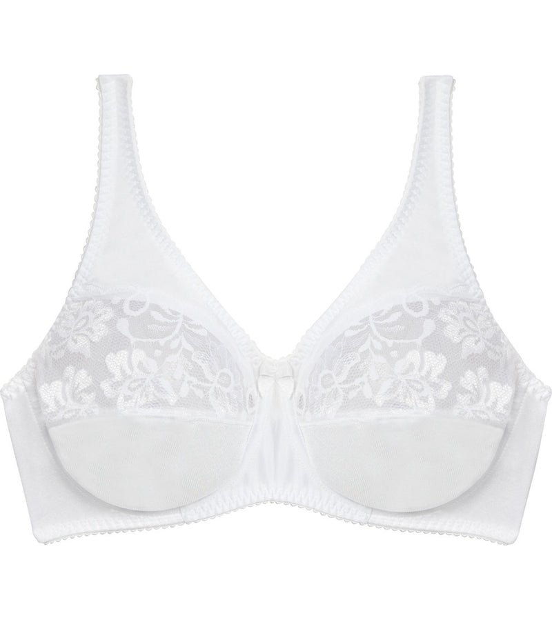 Classic Underwire Underwire Bra in WHITE. Flat lay front view