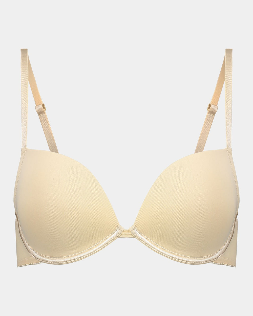 Model wears Body Basics Push Up Bra in AMERICAN NUDE. On body front view