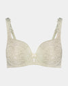 Damask Contour Bra in CHAMPAGNE. Flat lay front view
