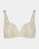 Damask Contour Bra in CHAMPAGNE. Flat lay front view