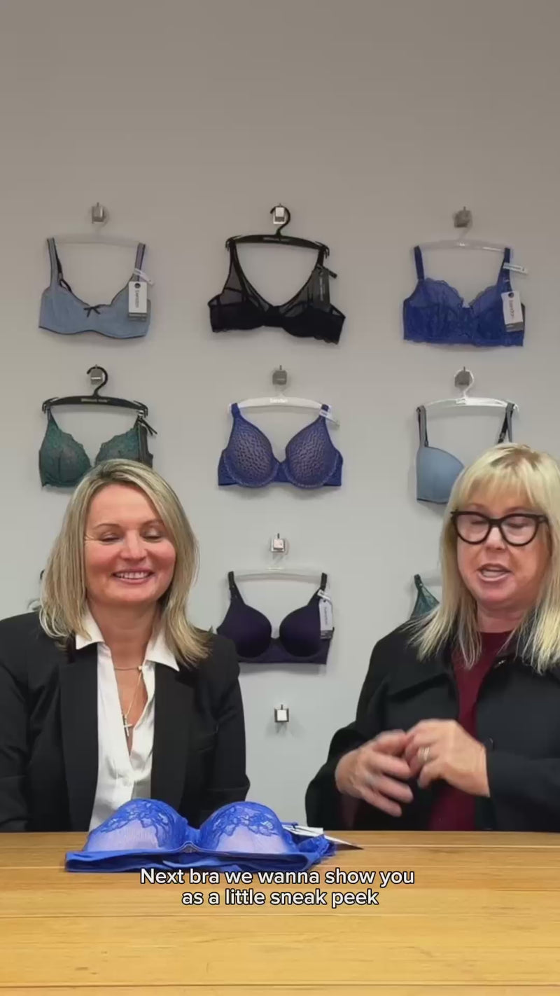 video of ceo and head of design introducing the intrigue bra range