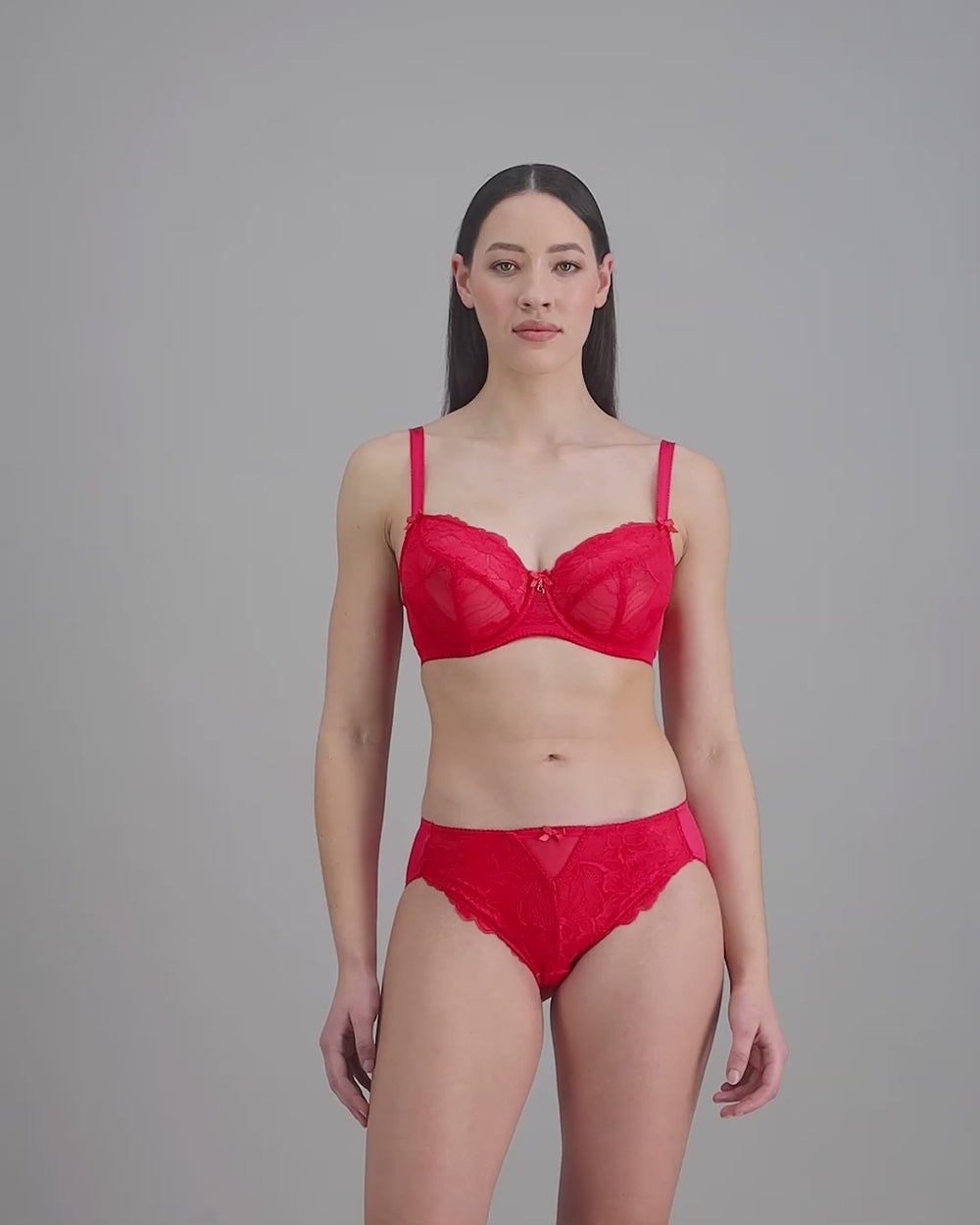 model-poses-in-red-lingerie-set
