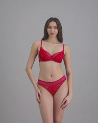 model-poses-in-red-lingerie-set